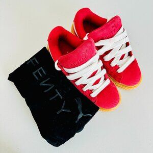 NEW PUMA X FENTY CREEPER RED CORDUROY SUEDE SNEAKERS LIMITED EDITION 7 399871-04